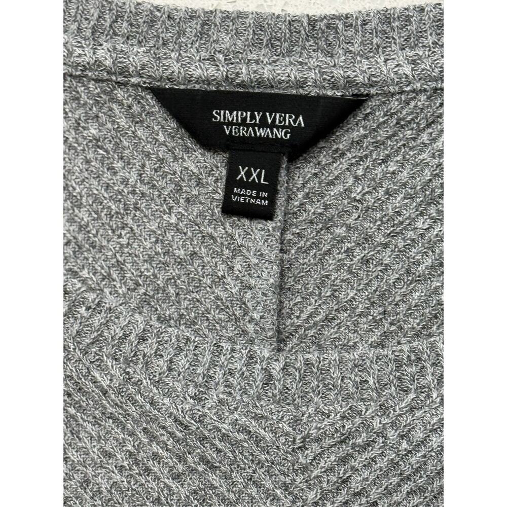 NWT Simply Vera Wang Gray Sweater Dress XXL Diagonal Knit Long Sleeve Cozy Fall - Picture 5 of 8